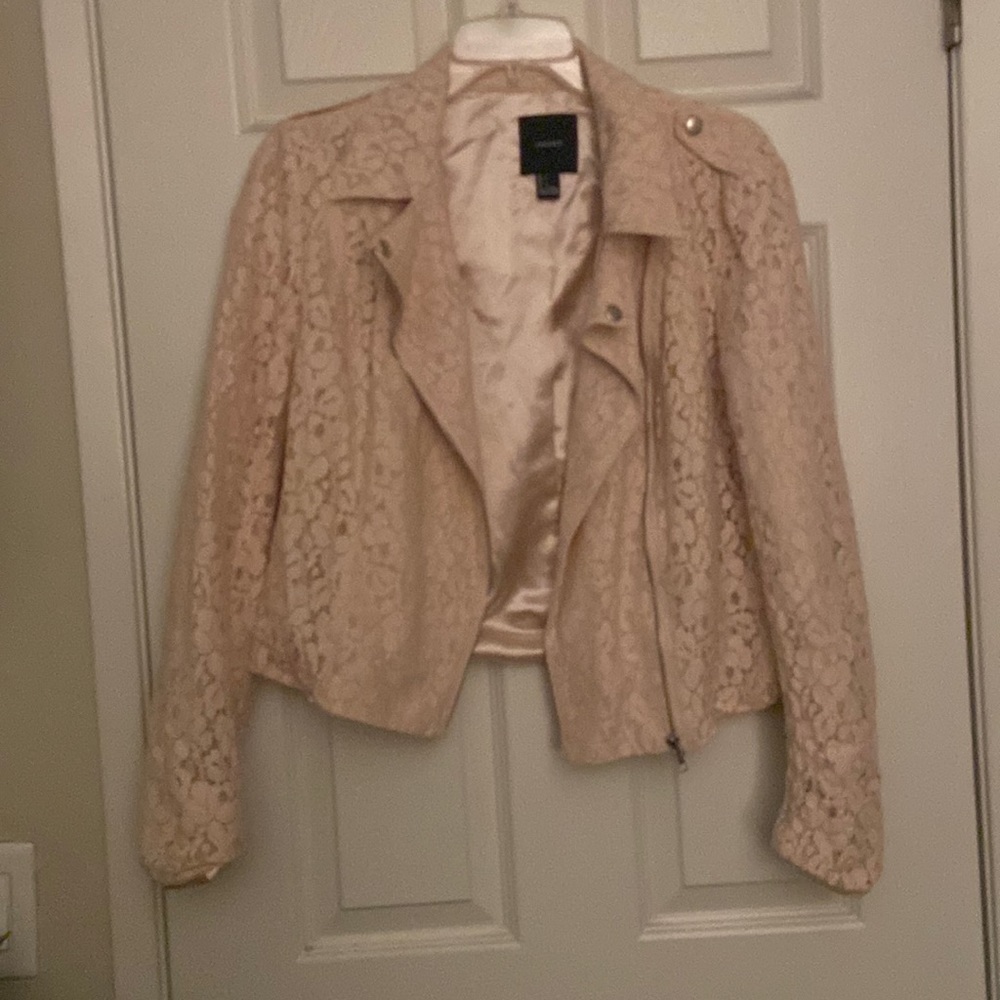Powder pink lace and silk coat.
